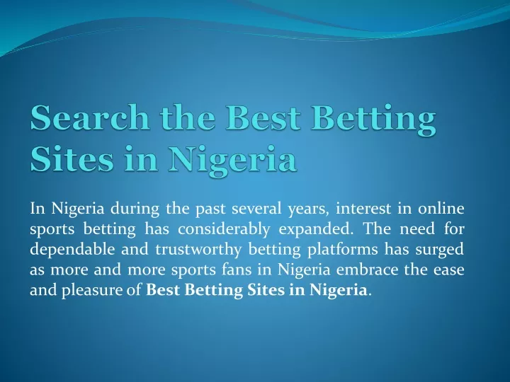 search the best betting sites in nigeria