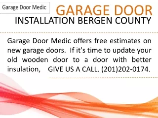 Garage Door Installation Bergen County