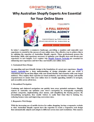 why australian shopify experts are essential