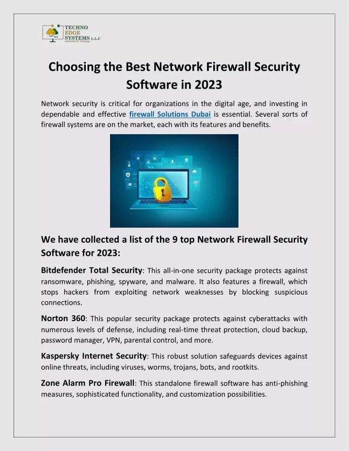 choosing the best network firewall security