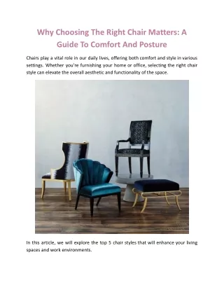 Why Choosing the Right Chair Matters_ A Guide to Comfort and Posture