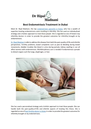 Best Endometriosis Treatment in Dubai