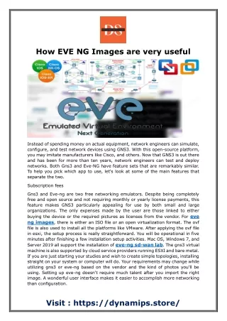 How EVE NG Images are very useful