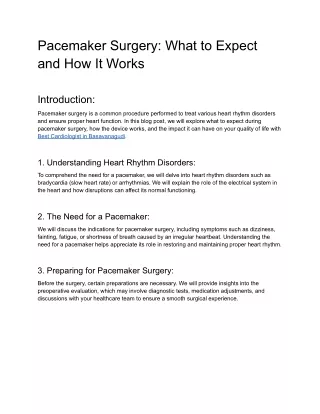 pacemaker surgery what to expect and how it works