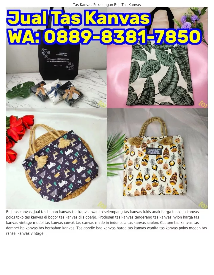 tas kanvas pekalongan beli tas kanvas