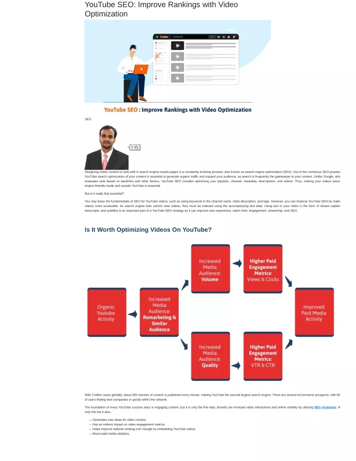 youtube seo improve rankings with video