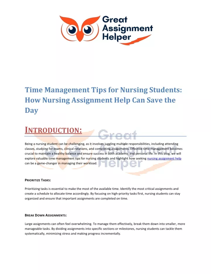 time management tips for nursing students