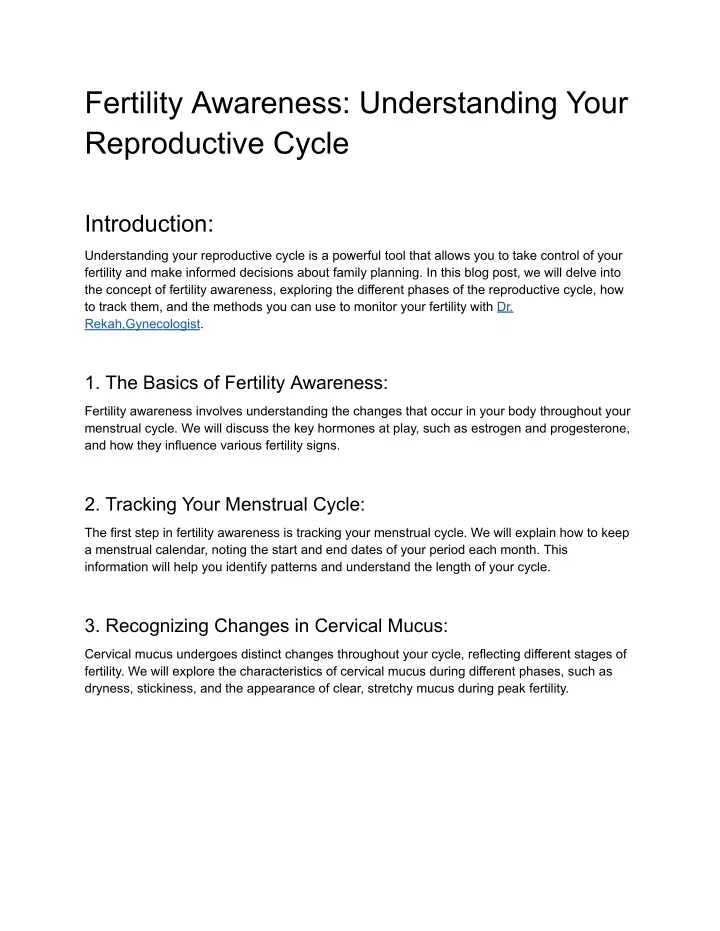 fertility awareness understanding your