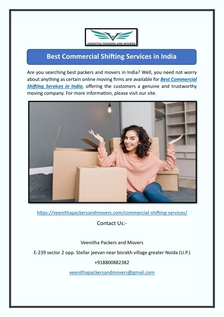 best commercial shifting services in india
