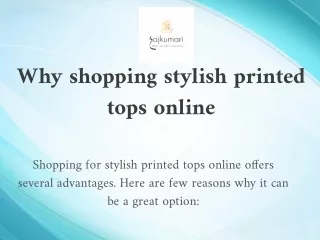 Why shopping stylish printed tops online