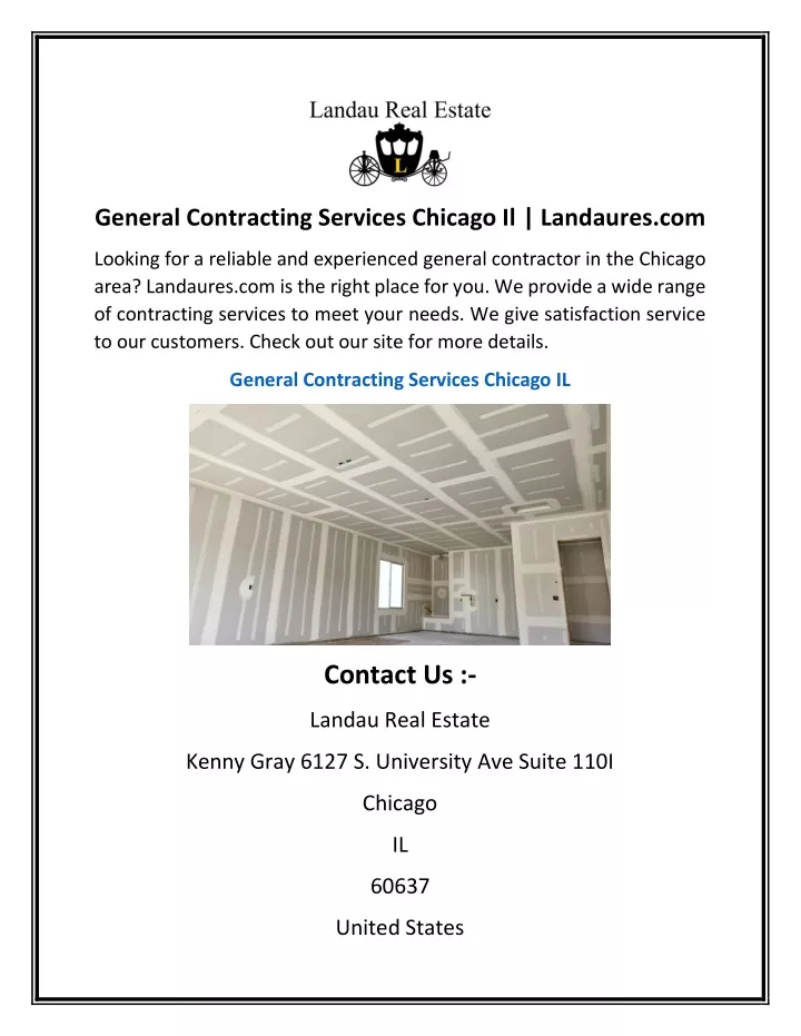 general contracting services chicago il landaures