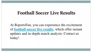 Football Soccer Live Results