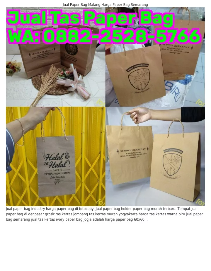 jual paper bag malang harga paper bag semarang