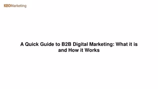a quick guide to b2b digital marketing what