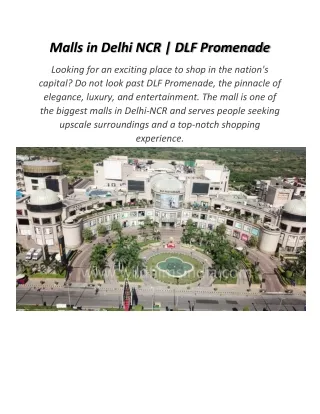 Malls in Delhi NCR | DLF Promenade