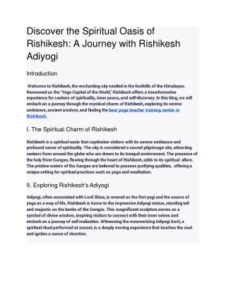 Discover the Spiritual Oasis of Rishikesh_ A Journey with Rishikesh Adiyogi