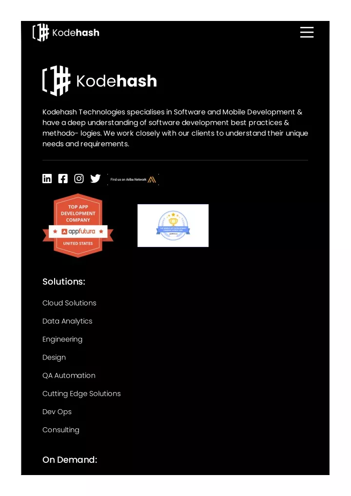kodehash technologies specialises in software