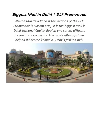 Biggest Mall in Delhi | DLF Promenade