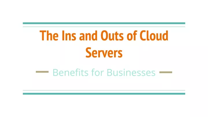 the ins and outs of cloud servers