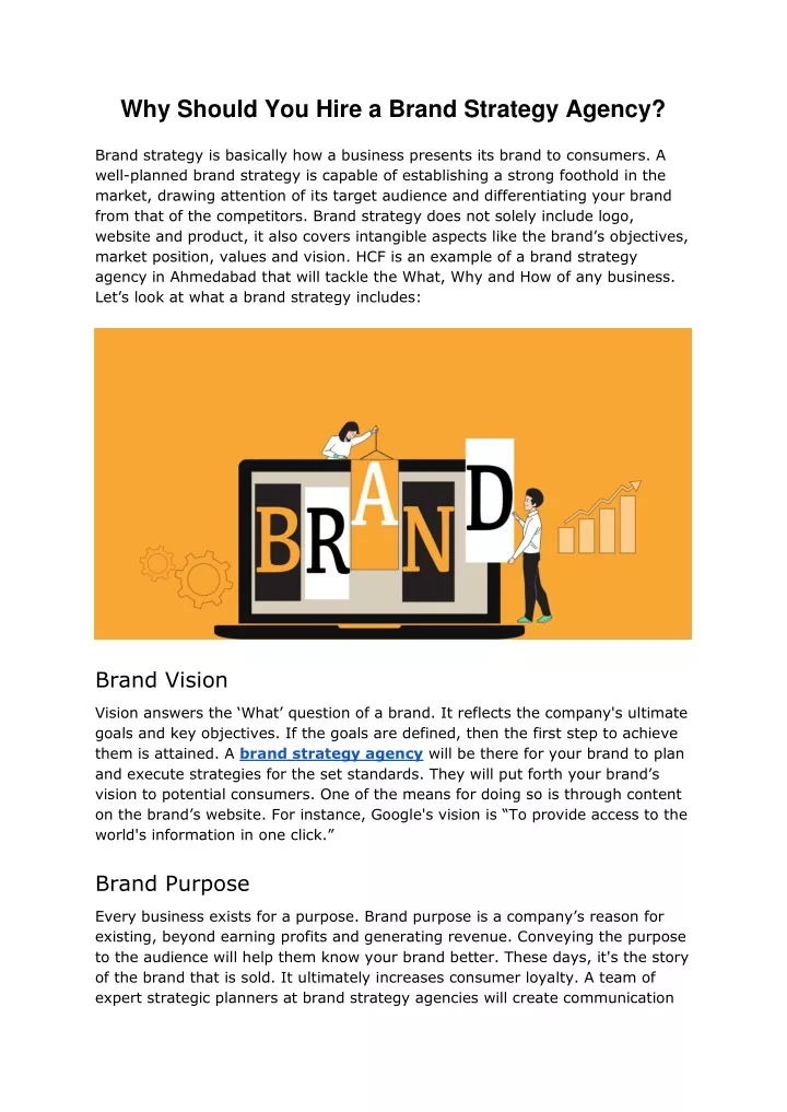 why should you hire a brand strategy agency brand