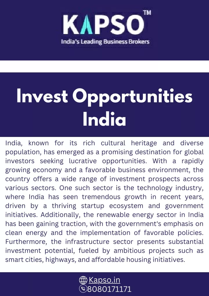 invest opportunities india