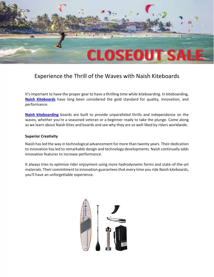 experience the thrill of the waves with naish