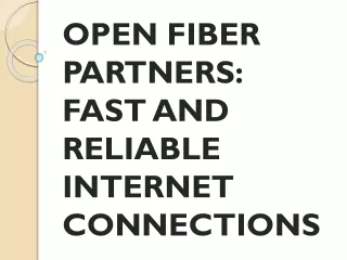 OPEN FIBER PARTNERS: FAST AND RELIABLE INTERNET CONNECTIONS