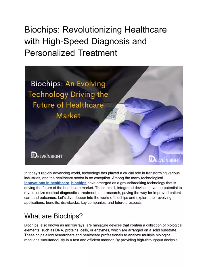 biochips revolutionizing healthcare with high