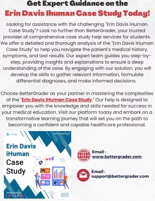 Get Expert Guidance on the Erin Davis Ihuman Case Study Today!