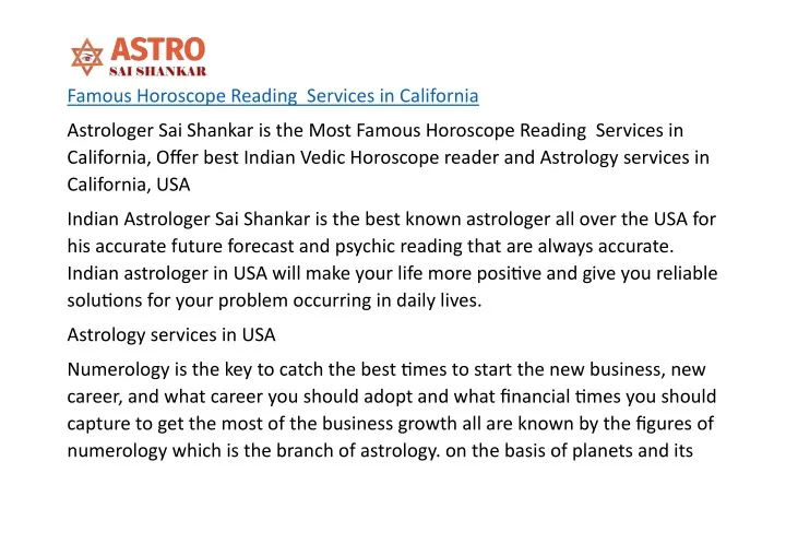 famous horoscope reading services in california