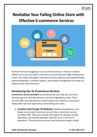 revitalize your failing online store with