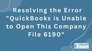 QuickBooks Error 6190: Understanding the Issue and Solutions
