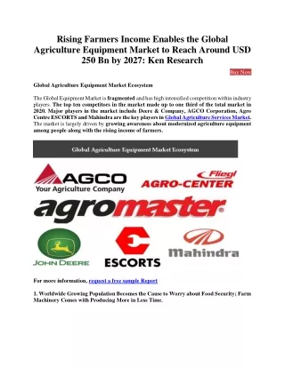 rising farmers income enables the global