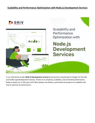 Scalability and Performance Optimization with Node.js Development Services