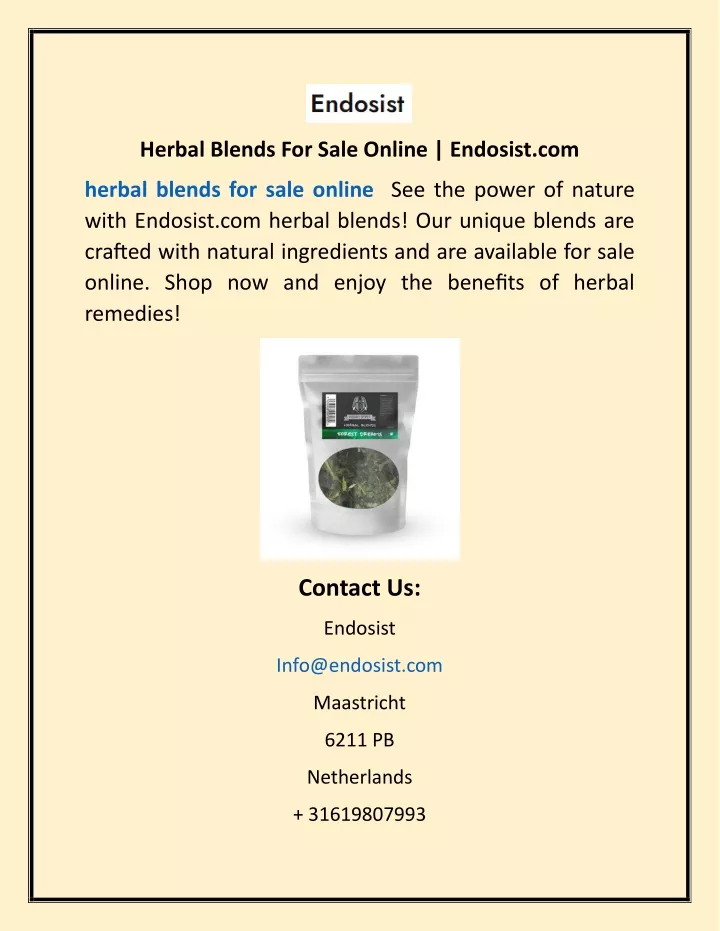herbal blends for sale online endosist com