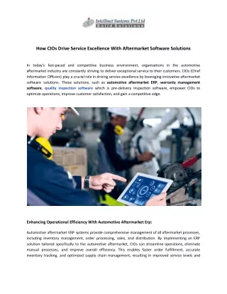 how cios drive service excellence with