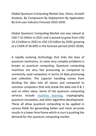 global quantum computing market size share growth