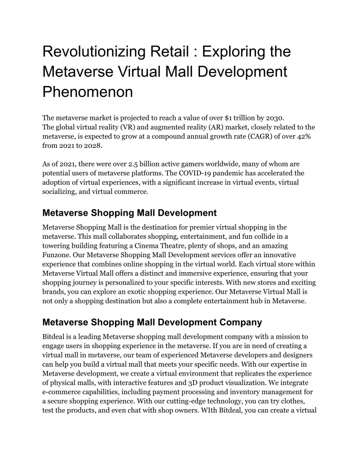 revolutionizing retail exploring the metaverse