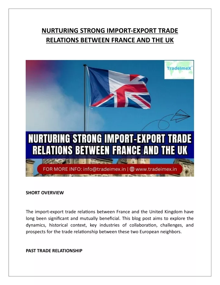 nurturing strong import export trade relations