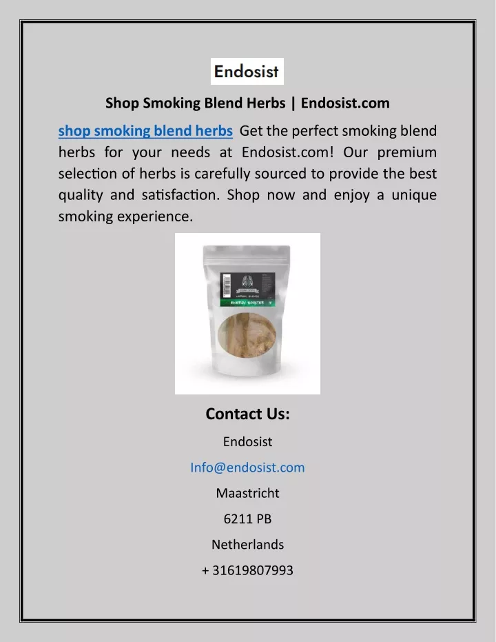 shop smoking blend herbs endosist com