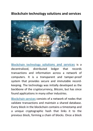 blockchain technology solutions and services