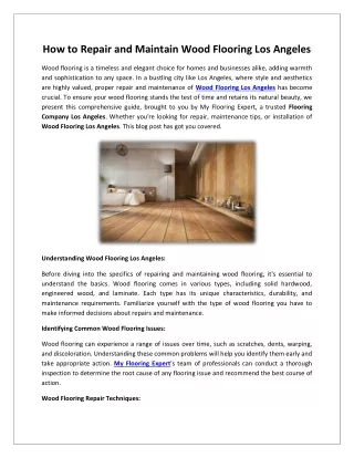 Wood Flooring Los Angeles - My Flooring Expert