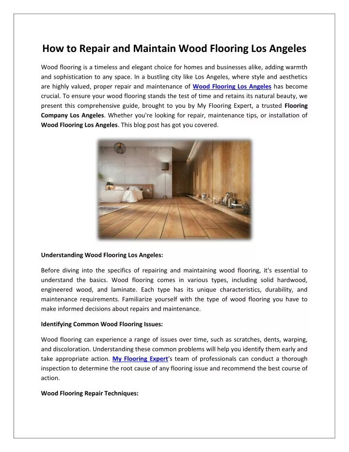 how to repair and maintain wood flooring