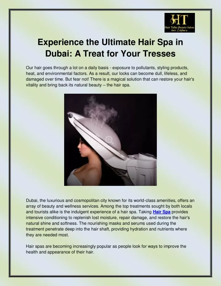experience the ultimate hair spa in dubai a treat