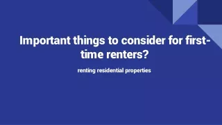 Important things to consider for first-time renters_