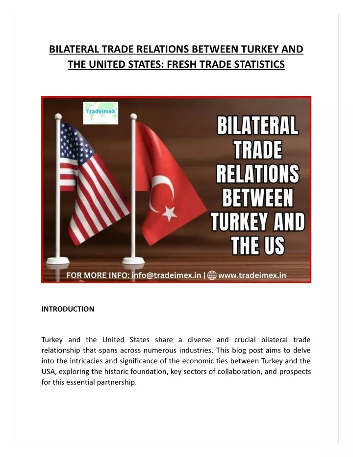 bilateral trade relations between turkey