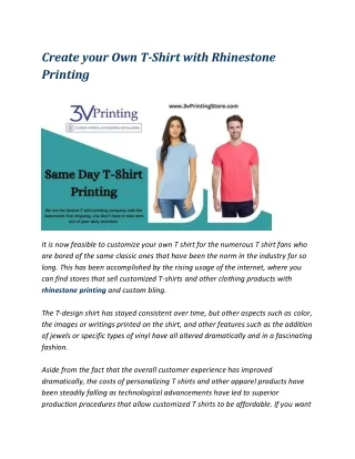 Create your Own T-Shirt with Rhinestone Printing
