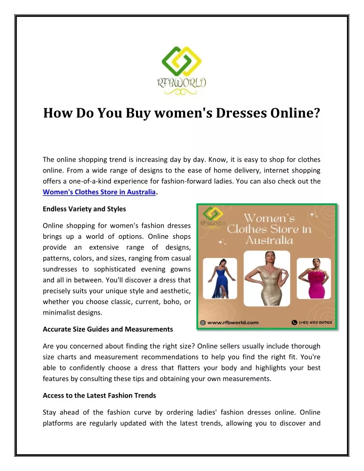 how do you buy women s dresses online