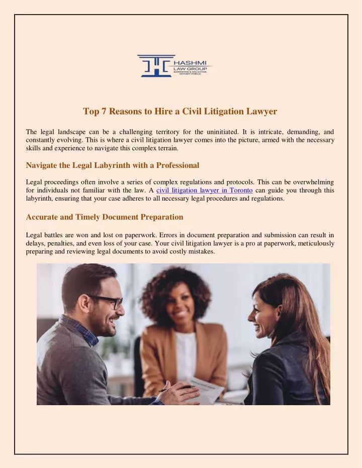 top 7 reasons to hire a civil litigation lawyer