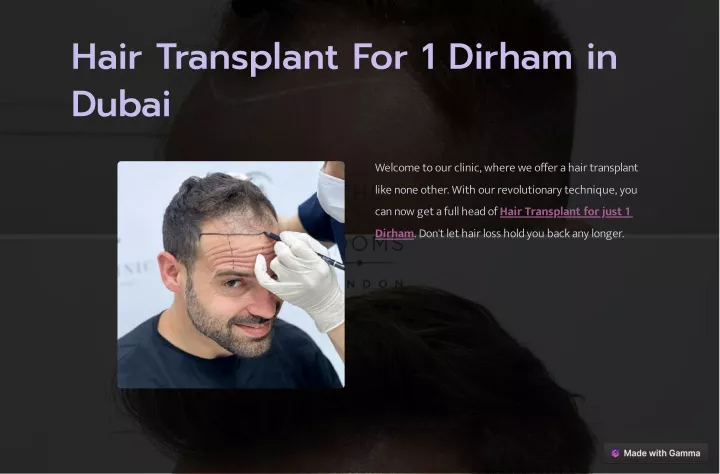 hair transplant for 1 dirham in dubai